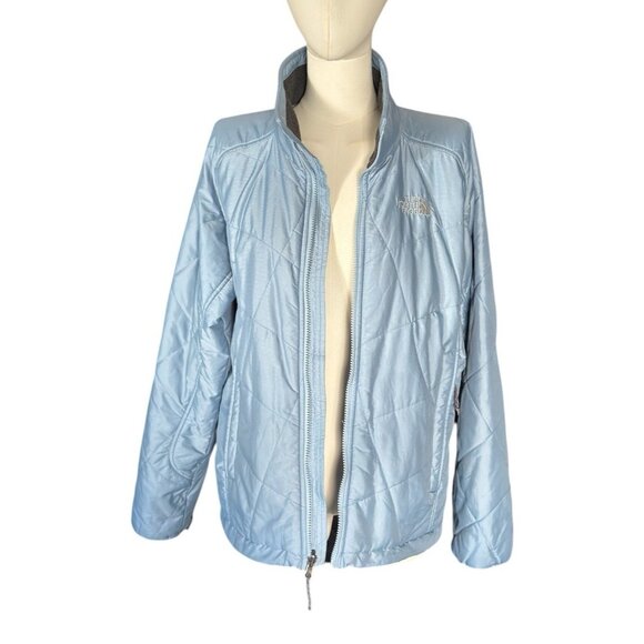 The North Face Light Blue Nylon Long Sleeve Full Zip Jacket Coat Women's L - Picture 6 of 12